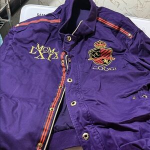 COOGI Men's Varsity Jacket in Rich Purple with Gold